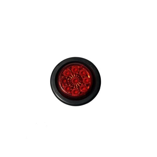 A 2 Red LED Light with a black rubber casing against a white background, similar to those seen on trailer sales in Ohio, featuring multiple small bulbs inside.